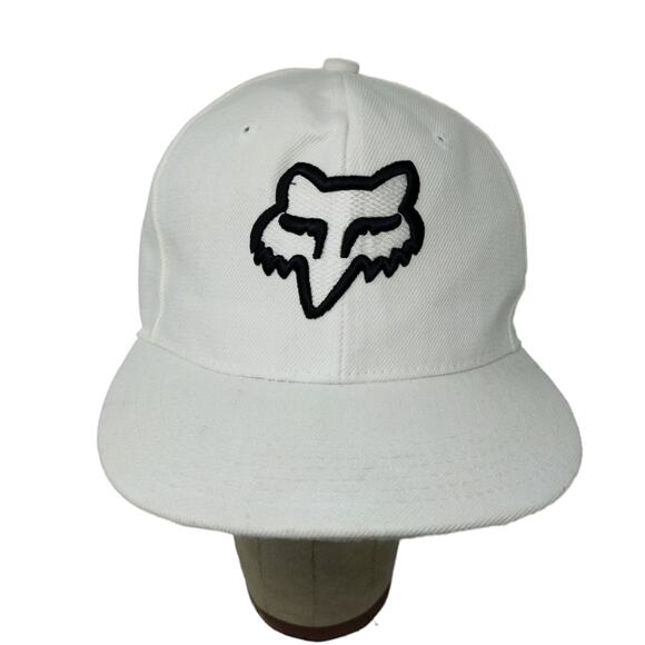 Fox Racing City Hunter Fitted Hat Size Small White Black Embroidered Logo - Picture 1 of 11